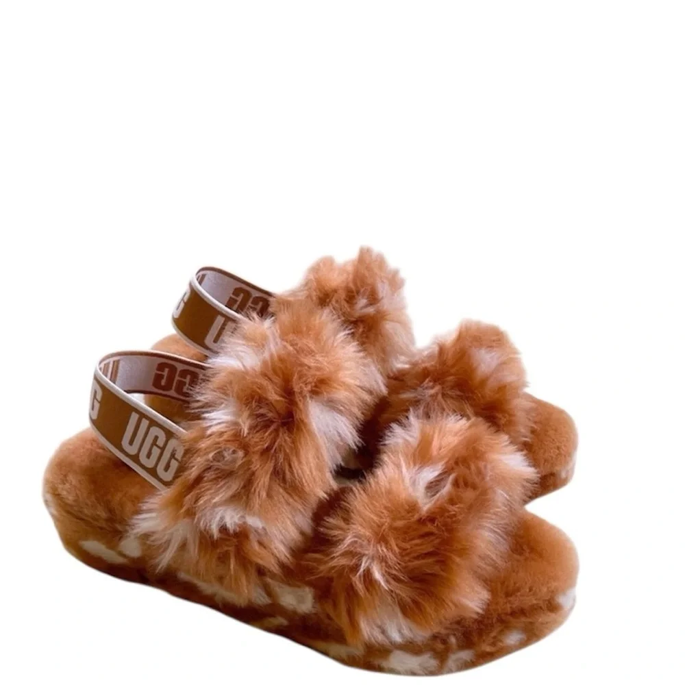 NWOT UGG Oh Yeah Slide Natural Spots (Women's) Size 7 - Picture 2 of 8